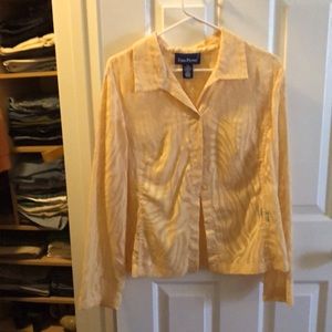 Evan-Picone. Size 14. Ladies Deep yellow see through blouse.